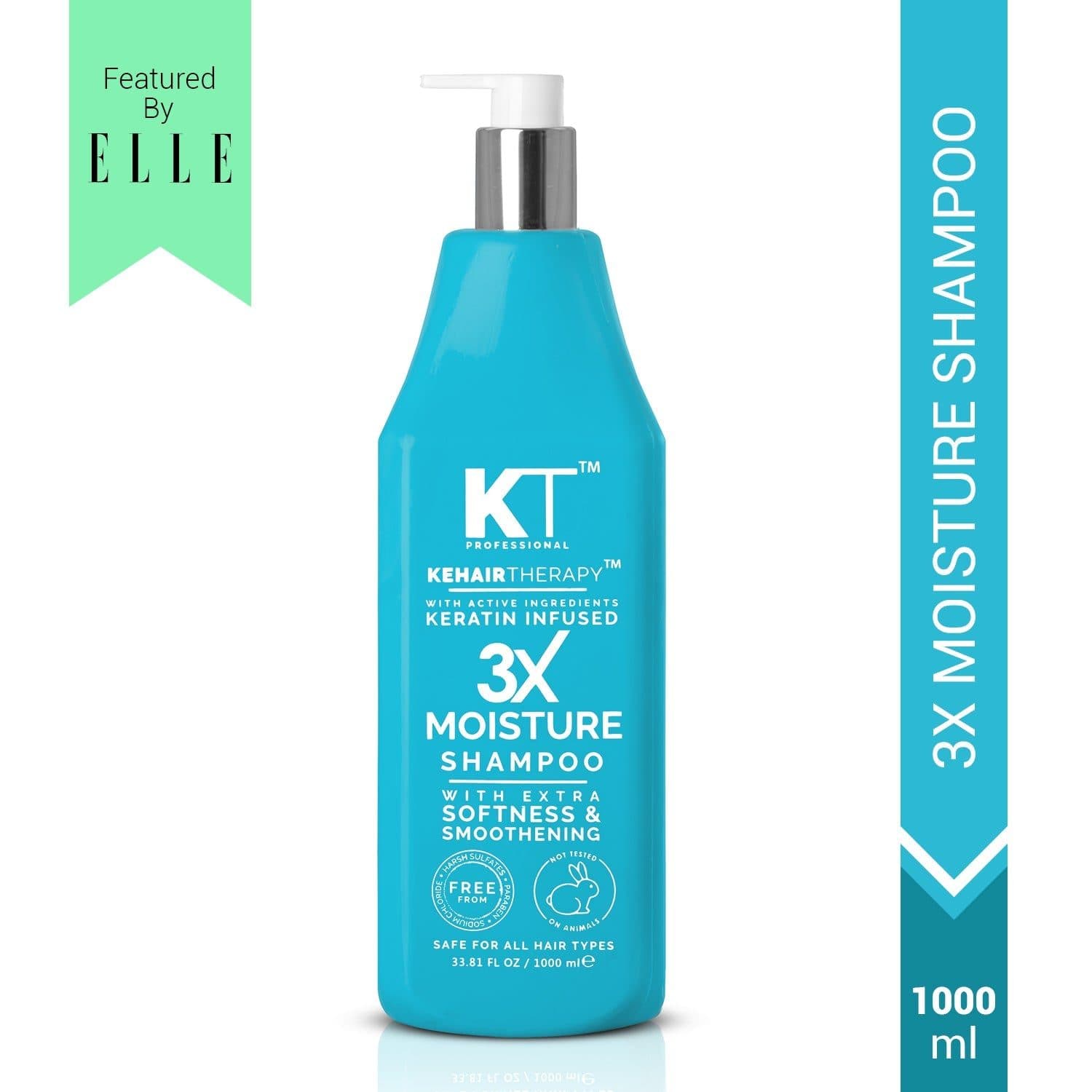 KT Professional 3X Moisture Shampoo for Dry Hair, Hydrates & Smooths Dry Hair - 1000ml - Hair Care - Shampoo, Oils, Conditioners | Buy online on ZillyBuy