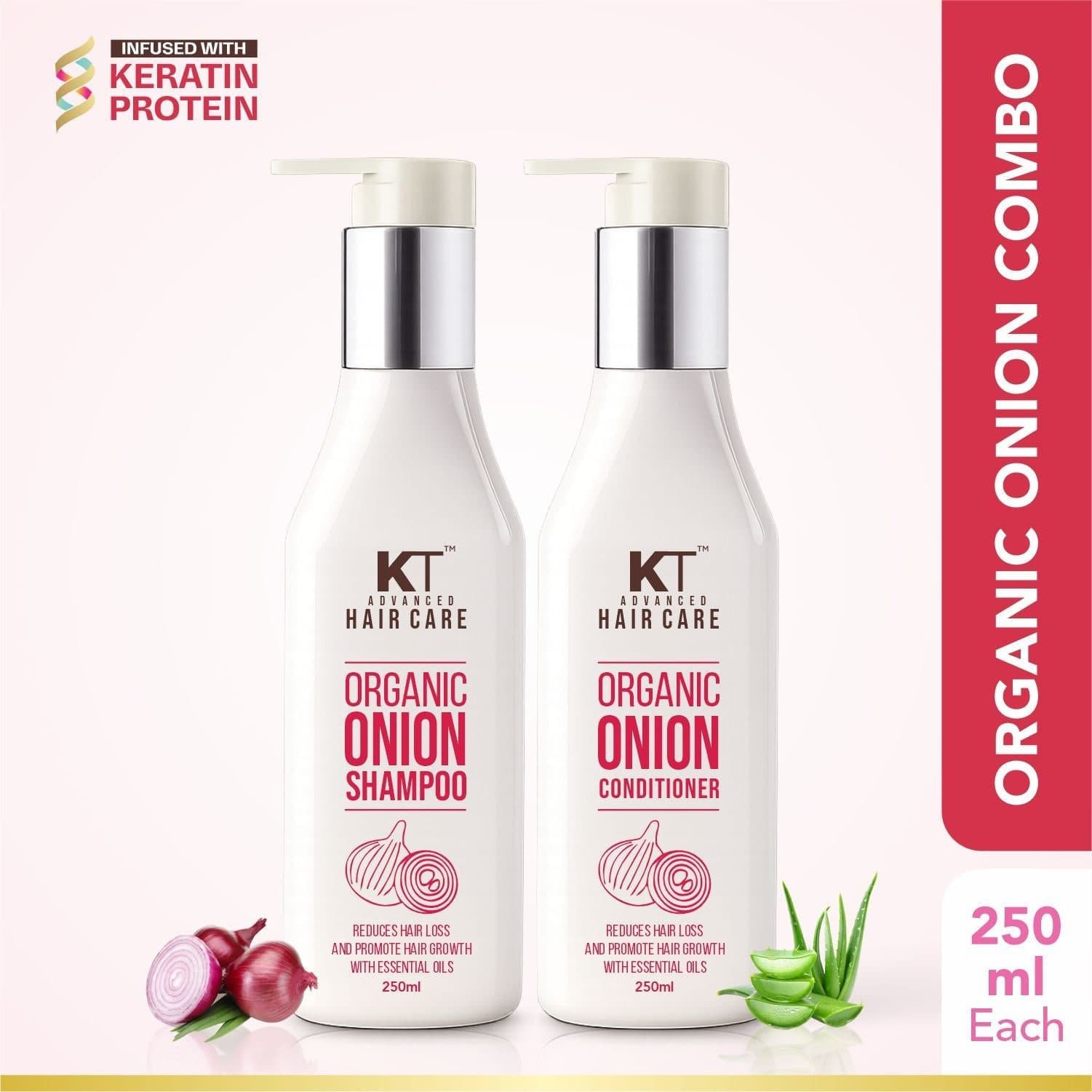 KT Professional Organic Onion Shampoo & Conditioner, Hair Fall Control – 250ml Each - Hair Care - Shampoo, Oils, Conditioners | Buy online on ZillyBuy