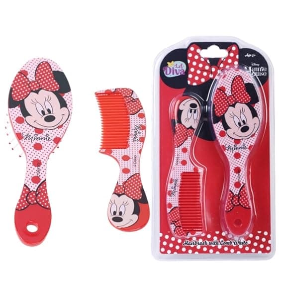 Li'l Diva Minnie Mouse Hair Brush With Comb For Girls 3 Years And Above - Hair Oils, Care, and Styling | Buy online on ZillyBuy