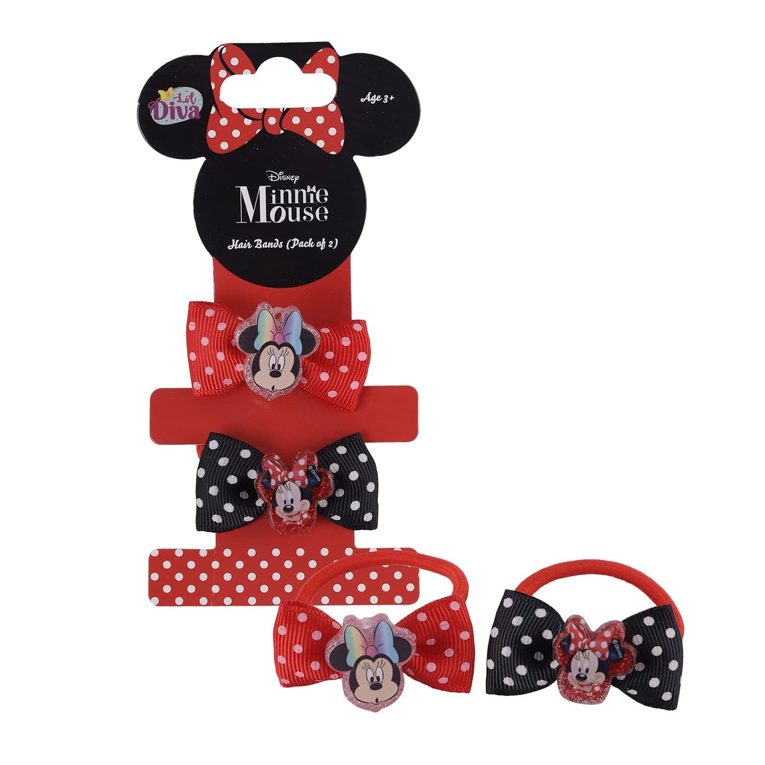 Li'l Diva Minnie Mouse Hair Bands Pack of 2 - Hair Oils, Care, and Styling | Buy online on ZillyBuy