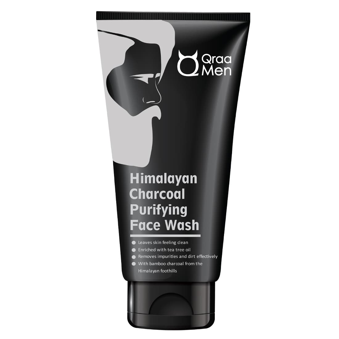 Qraa Men Himalayan Charcoal Purifying Face Wash for Men, Deep cleanses and Brightens Skin Tone - 100g - Skin Care - Face Cleansers | Buy online on ZillyBuy