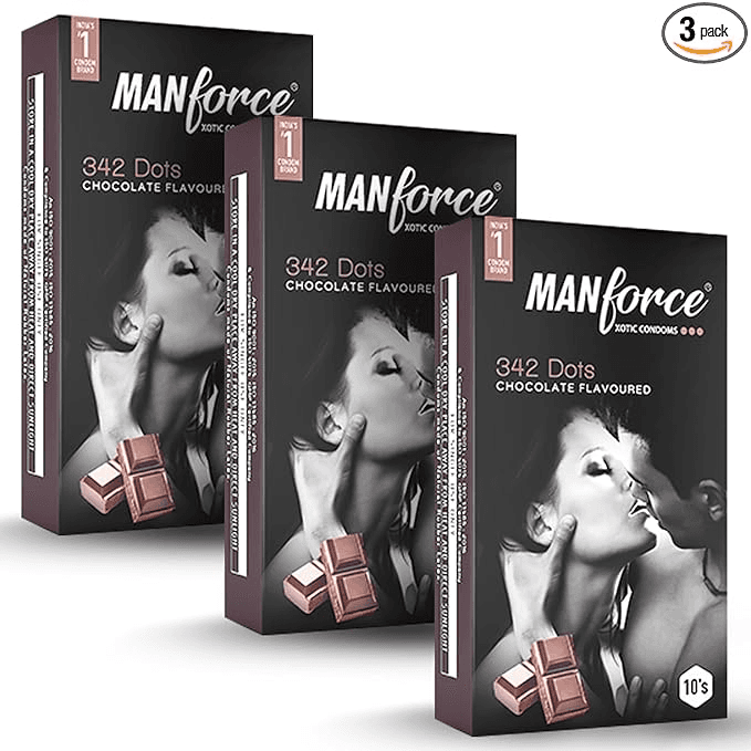 MANFORCE Wild 3 in 1s Chocolate Flavoured Condom (Set of 3 30 Sheets) - Sexual Wellness | Buy online on ZillyBuy