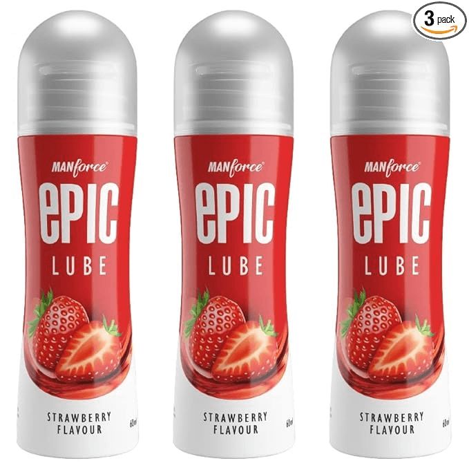 Manforce Epic Strawberry Flavored Lube 60 ml x Pack of 3 - Sexual Wellness | Buy online on ZillyBuy