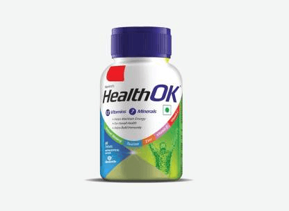 Health Ok Multivitamin with Natural Ginseng and Taurine power | 100% Vegetarian (60 Tablets) - Nutrition and Fitness Supplements | Buy online on ZillyBuy