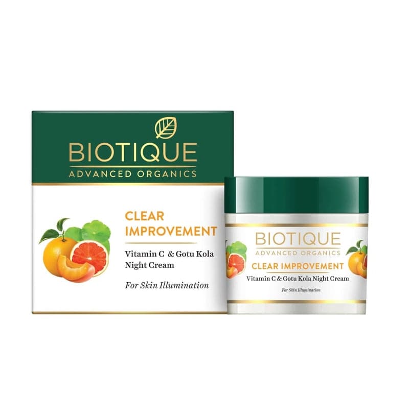 Biotique Advanced Organics Clear Improvement Vitamin C & Gotu Kola Night Cream 50g - Skin Care - Lotions, Moisturisers, and Creams | Buy online on ZillyBuy