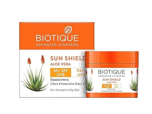 Biotique Sun Shield Aloe Vera 30+SPF Sunscreen Lotion 50ml - Skin Care - Lotions, Moisturisers, and Creams | Buy online on ZillyBuy