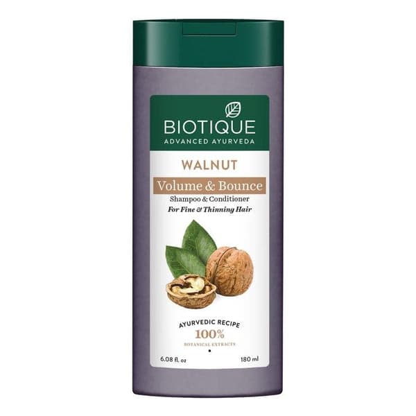 Biotique Walnut Volume & Bounce Shampoo 180ml - Hair Care - Shampoo, Oils, Conditioners | Buy online on ZillyBuy