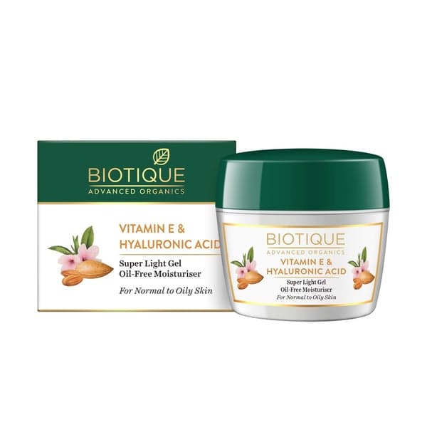 Biotique Advanced Organics Vitamin E & Hyaluronic Acid Super Light Gel Oil-Free Moisturiser 175Gm - Skin Care - Lotions, Moisturisers, and Creams | Buy online on ZillyBuy