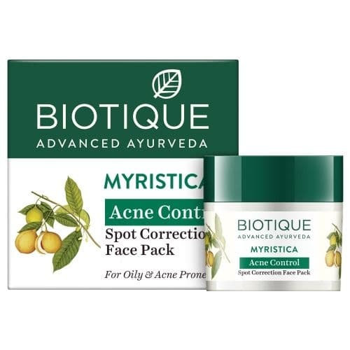 Biotique Myristica Acne Control Spot Correction Face Pack 20gm - Skin Care - Lotions, Moisturisers, and Creams | Buy online on ZillyBuy