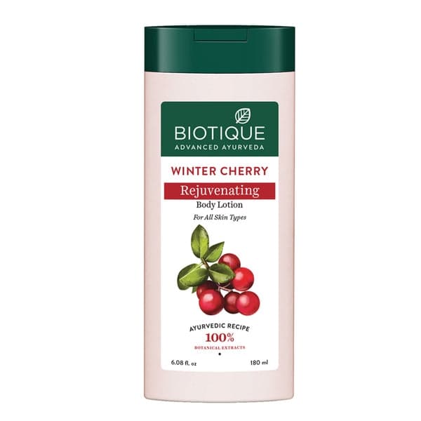 Biotique Winter Cherry Rejuvenating Body Lotion 180ml - Skin Care - Lotions, Moisturisers, and Creams | Buy online on ZillyBuy