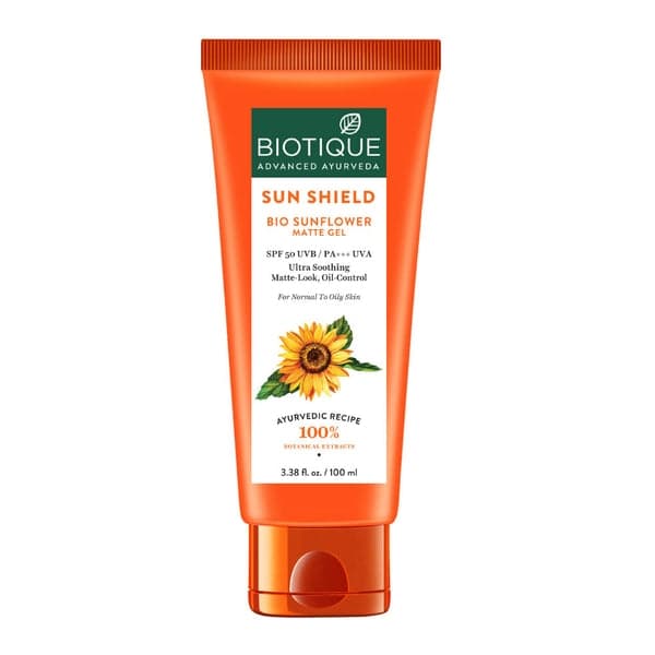 Biotique Sun Shield Sunflower 50+SPF Sunscreen 100ml - Skin Care - Lotions, Moisturisers, and Creams | Buy online on ZillyBuy