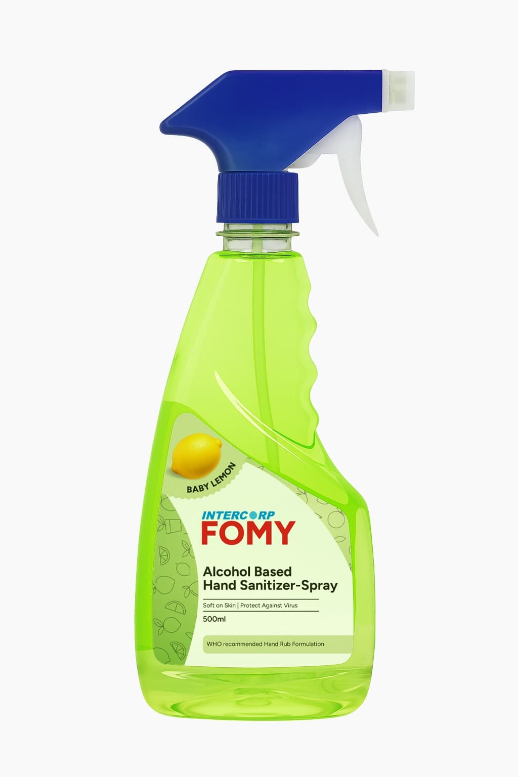 Intercorp Fomy 75% Isopropyl Alcohol-based Hand Rub Sanitizer and Disinfectant Spray - 500ml (Lemon) - Sanitizers | Buy online on ZillyBuy