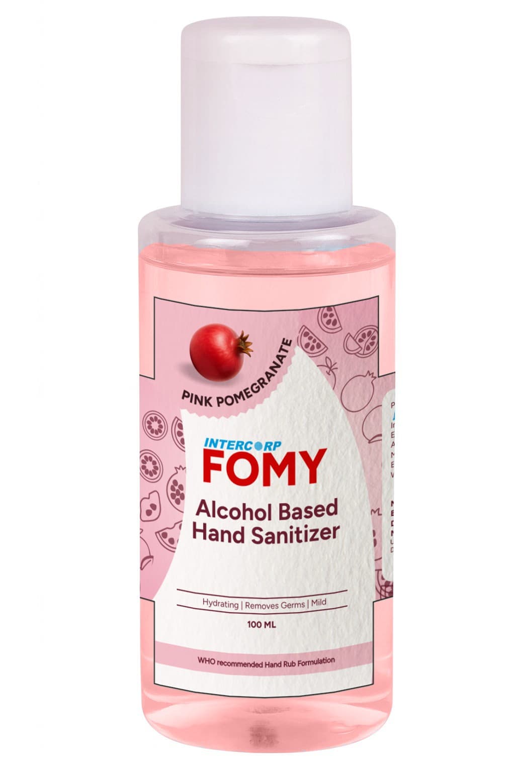 Intercorp Fomy 75% Isopropyl Alcohol-based Hand Rub Sanitizer and Disinfectant - 100ml (Pomegranate) - Sanitizers | Buy online on ZillyBuy
