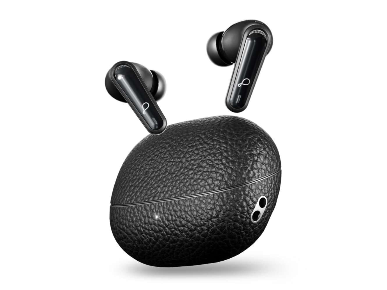 Pebble Blissbuds Noir True Wireless Earbuds, ANC & ENC, Deep Bass, 4 Mics, Premium Leather Texture, Dual Pairing, Voice Assistant, Snug Secure Fit - Earphone | Buy online on ZillyBuy