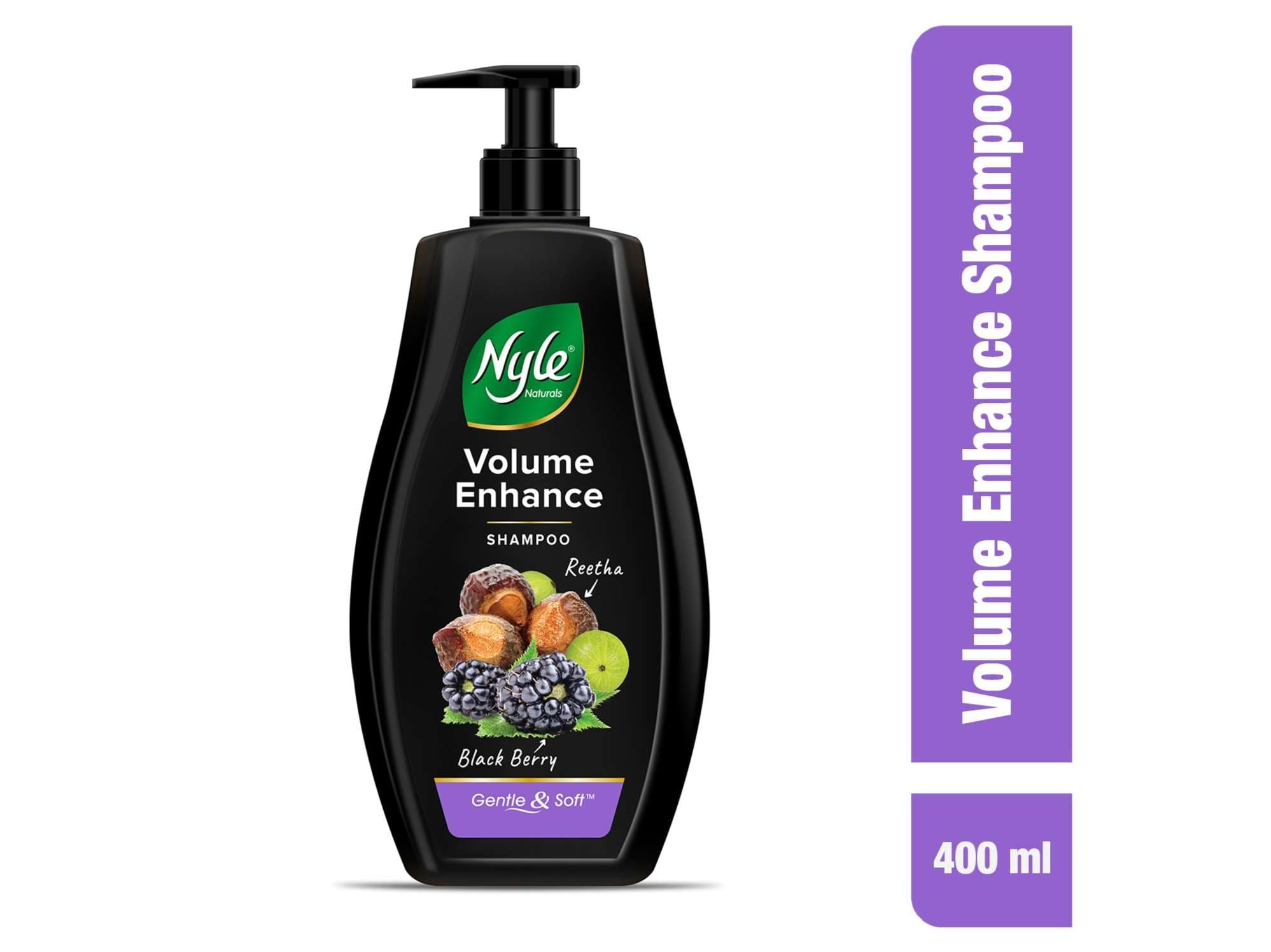 Nyle Naturals Volume Enhance Anti Hairfall Shampoo, With Reetha,Blackberry, Gentle & soft shampoo, PH balanced and Paraben free, For Men & Women 400ml - Hair Care - Shampoo, Oils, Conditioners | Buy online on ZillyBuy