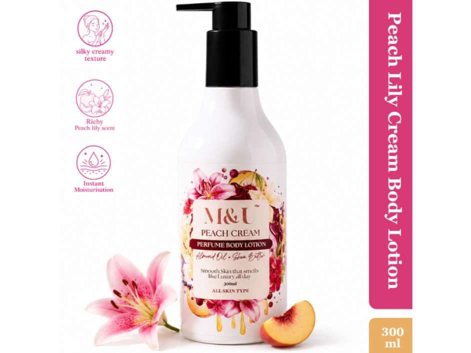Peach Cream Lily Body Lotion | For Soft & Silky Skin | Instant Hydration with Floral Scent | 300gm - Skin Care - Lotions, Moisturisers, and Creams | Buy online on ZillyBuy