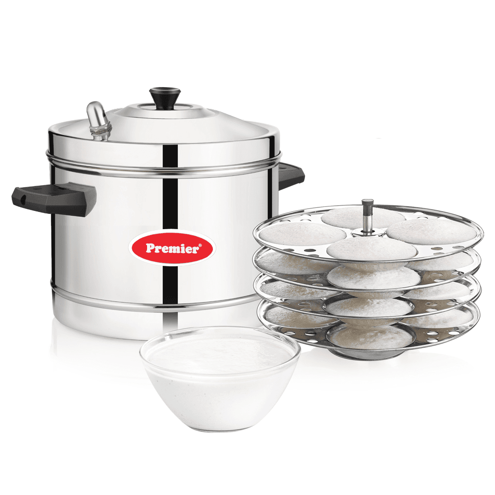 Premier Stainless Steel Induction Compatible Idly Cooker - 4 Plates