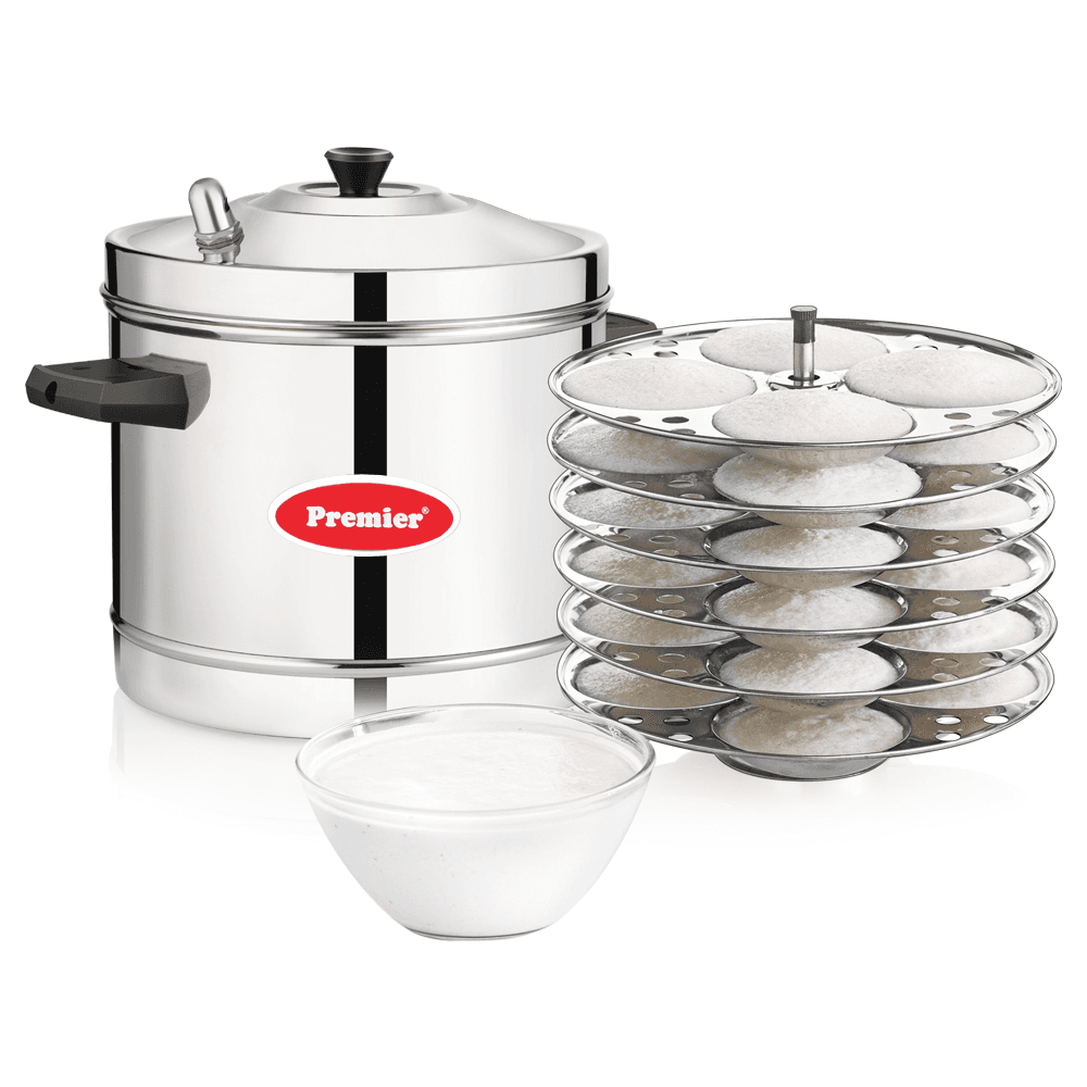 Premier Stainless Steel Induction Compatible Idly Cooker - 6 Plates