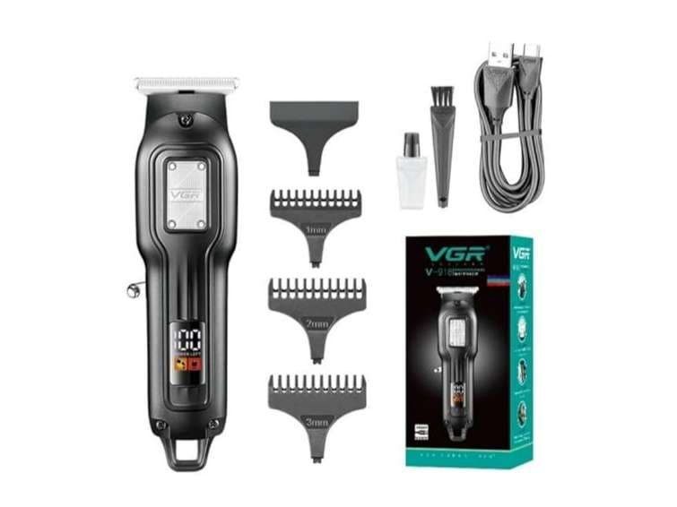 VGR V-918 Professional T-Blade Trimmer 100 min Runtime 4 Length Settings (Black) - Grooming Tools and Accessories | Buy online on ZillyBuy