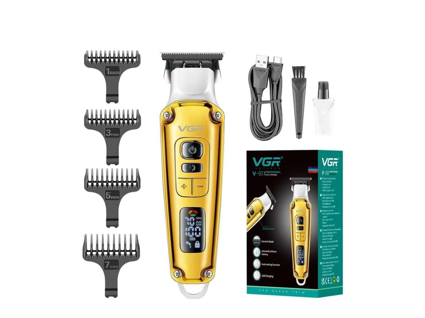 VGR V-931 Professional Hair Trimmer for Men Adjustable Speeds &Powerful Lithium Battery - Shaving and Grooming | Buy online on ZillyBuy
