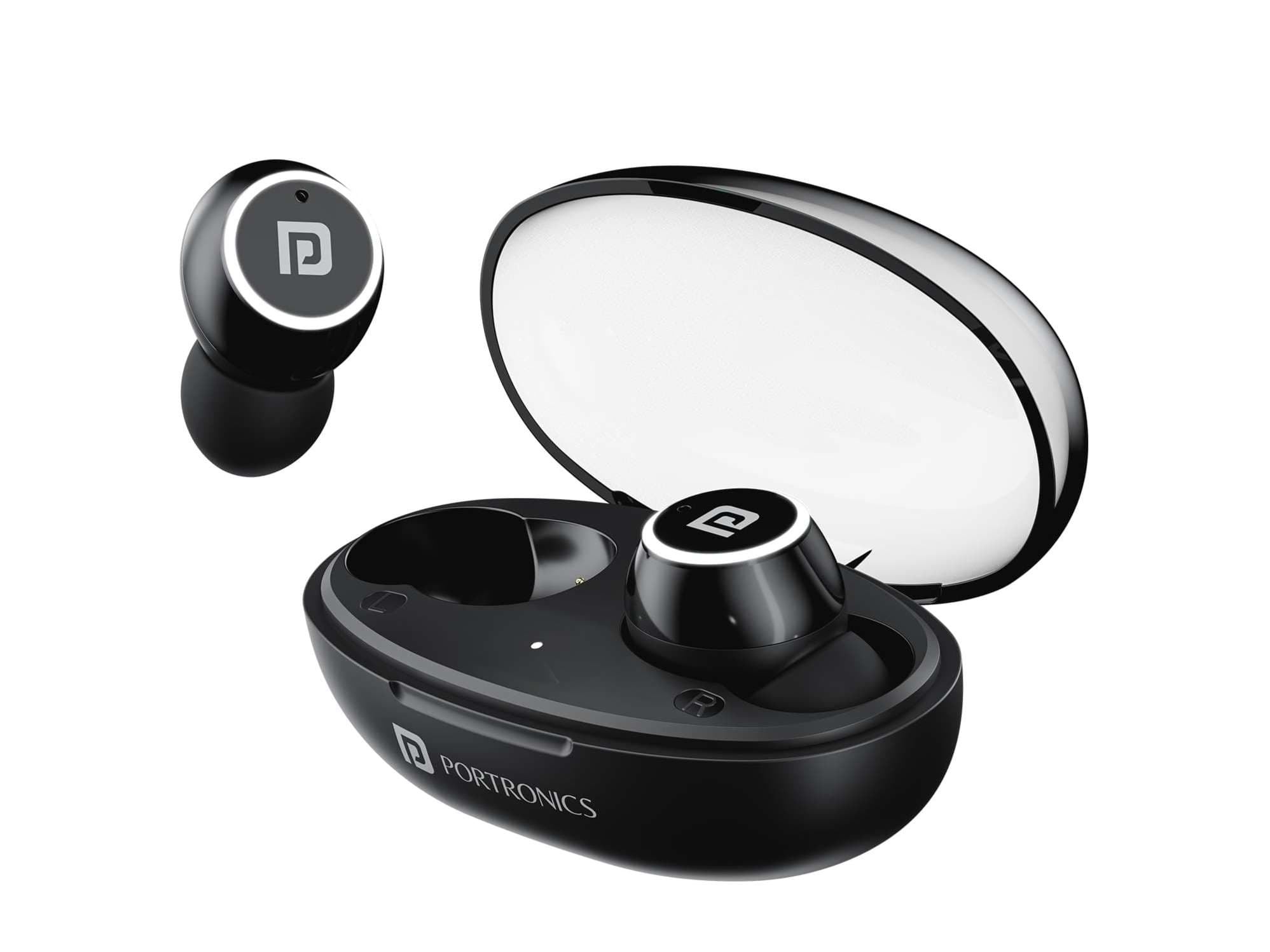 Portronics Harmonics Twins S13 Black, In Ear True Wireless Earbuds with Mic, 24H Playtime, Game, Music Mode, Touch Control, 8mm Driver - Earphone | Buy online on ZillyBuy
