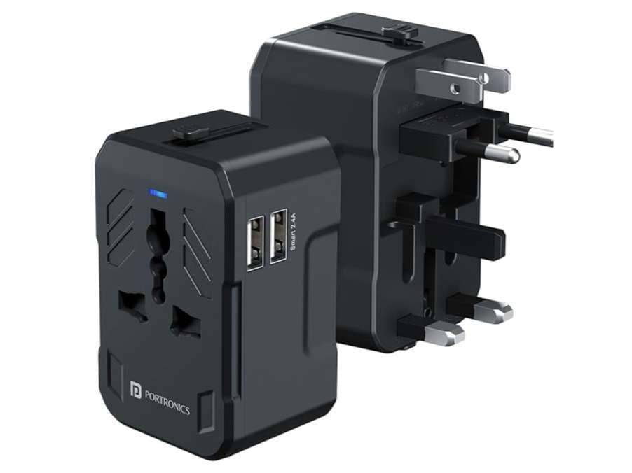 Portronics Juicemate 2 Universal Travel Adapter with 12W Dual USB-A Output Port, All in One International Travel Fast Charging Adapter, Suitable for 200+ Countries - Charger | Buy online on ZillyBuy