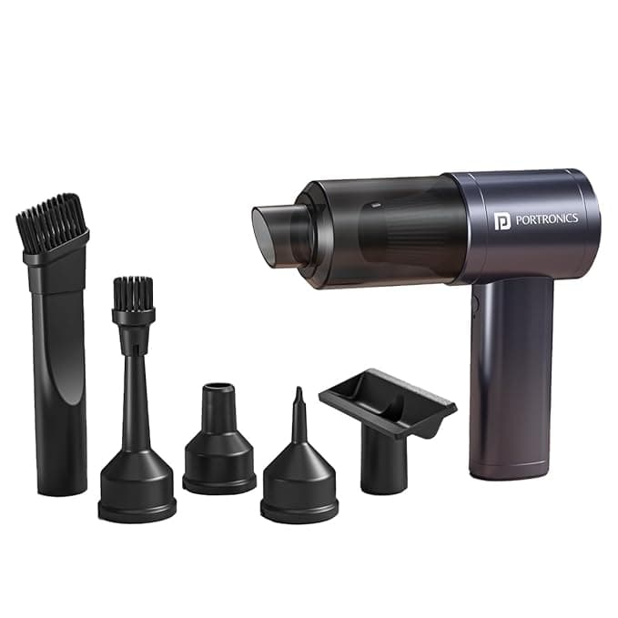 Portronics Mopcop Pro 2-in-1 Vacuum Cleaner & Air Blower, 10000Pa Powerful Suction, Handheld Cordless Design, Rechargeable Battery, Brushless DC Motor, Low Noise, for Car, Home, Appliances Cleaning - Black - Vacuum Cleaner | Buy online on ZillyBuy