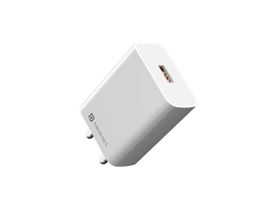 Portronics Adapto One Pro 18w 3A Mach USB Fast Charging Adaptor with 1M Type C Charging Cable, Compatible for iPhone - Charger | Buy online on ZillyBuy