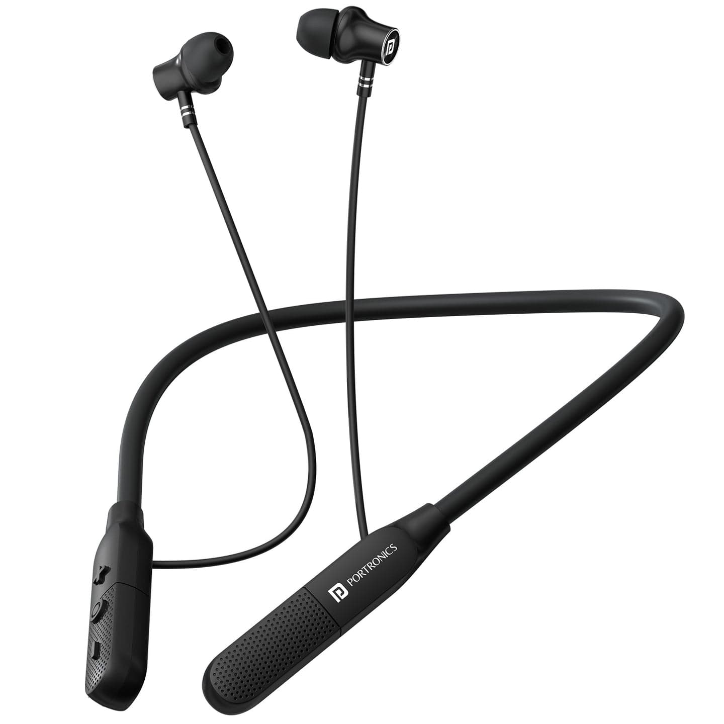 Portronics Harmonics Z13 Neckband, Upto 35 Hours Playtime, Bluetooth Version 6.0, HD Mic, Gaming Mode - Black - Earphone | Buy online on ZillyBuy