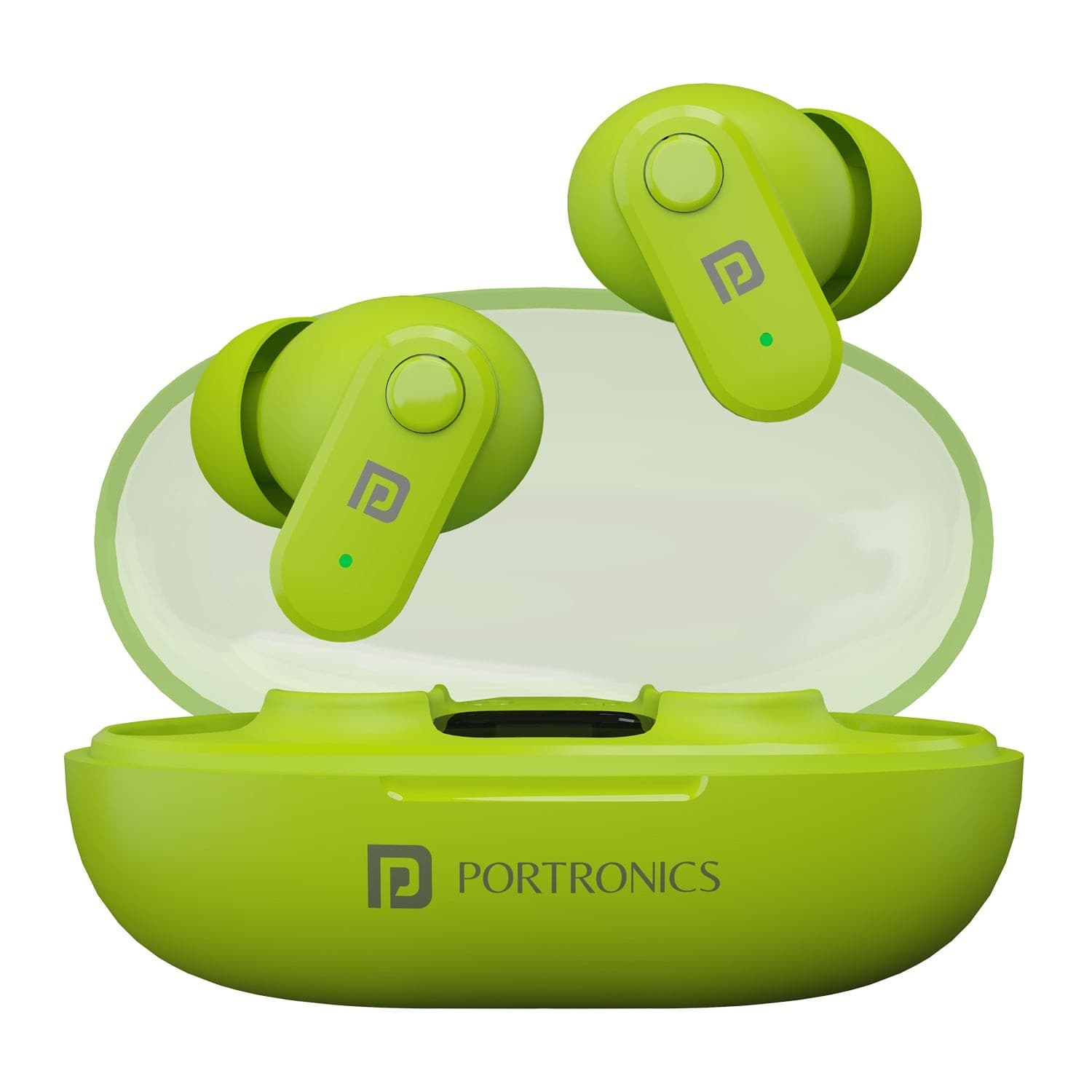 Portronics Harmonics Twins S16 24 Hour Playtime, LED Display, Low Latency, Type C Fast Charging - Green - Earphone | Buy online on ZillyBuy