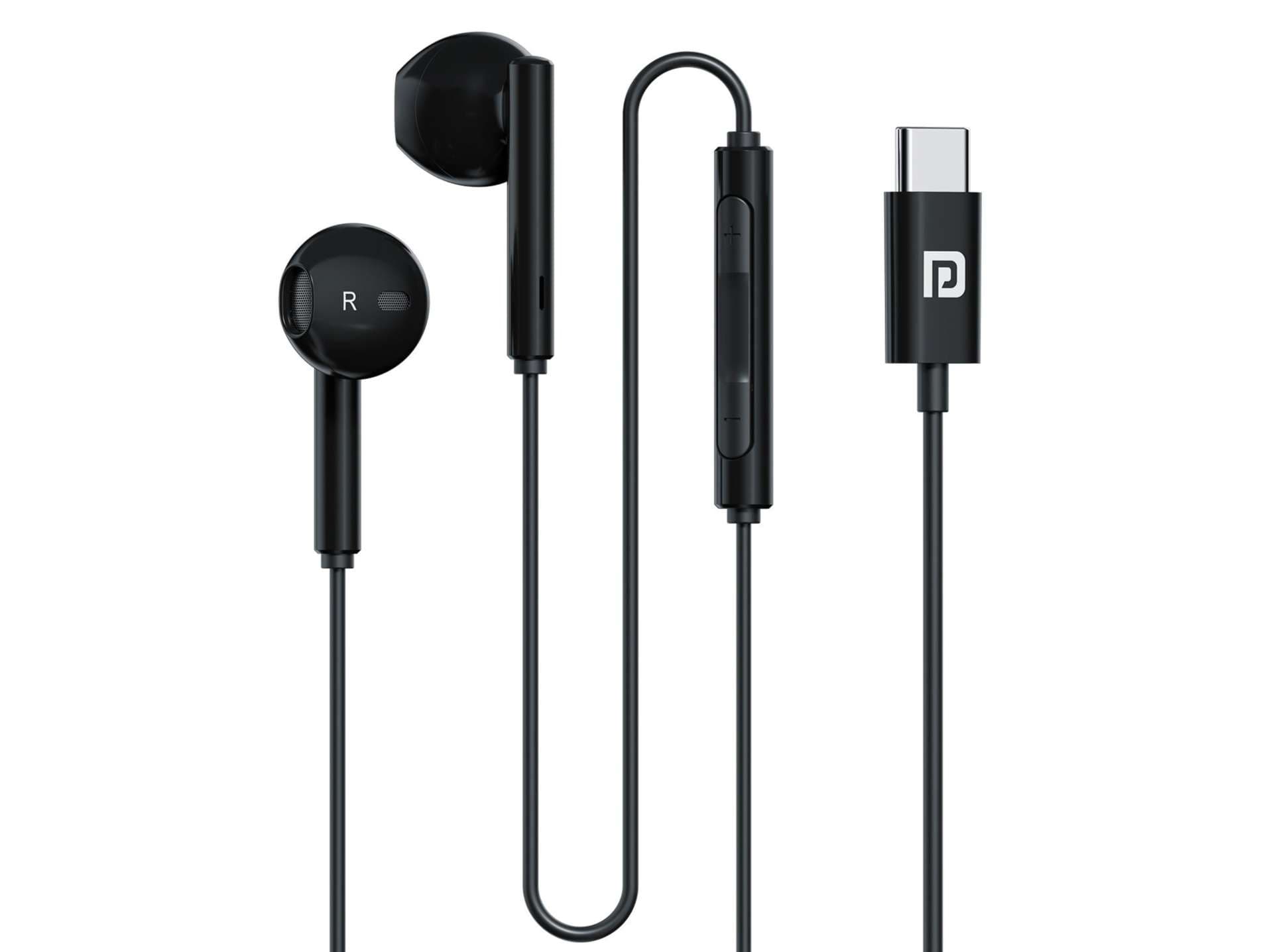 Portronics Conch Theta C, Type C Audio Jack, Unique Earbuds Design, 14.2mm Dynamic Driver, TPE Anti Tangle Material - Black - Earphone | Buy online on ZillyBuy