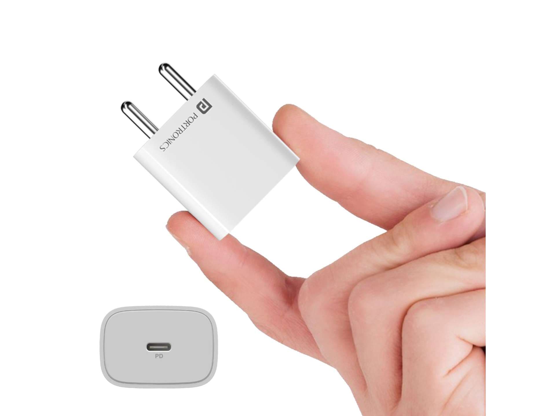 Portronics Adapto 25 Plus GaN Technology, 25W Fast Charging, Type C PD Adaptor - Charger | Buy online on ZillyBuy