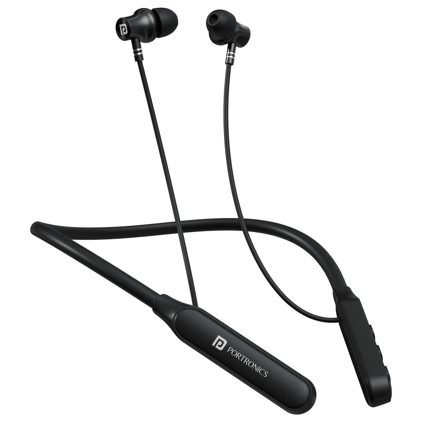 Portronics Harmonics Z14 Neckband Earphone for Sports & Calls, Type C Fast Charging - Black - Earphone | Buy online on ZillyBuy