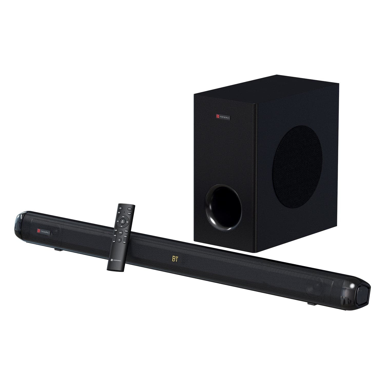 Portronics Pure Sound 108, 2.1 Channel Soundbar, 6.5 Inch Subwoofer, HDMI,Optical,USB,AUX In, 3 EQ Modes - Speaker | Buy online on ZillyBuy