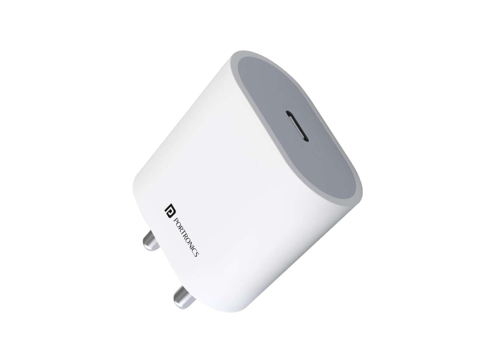 Portronics Adapto 20 Adapter/Charger BIS Certified, Fast Charger, USB-C Port, 20 Watt PD Charge - Charger | Buy online on ZillyBuy