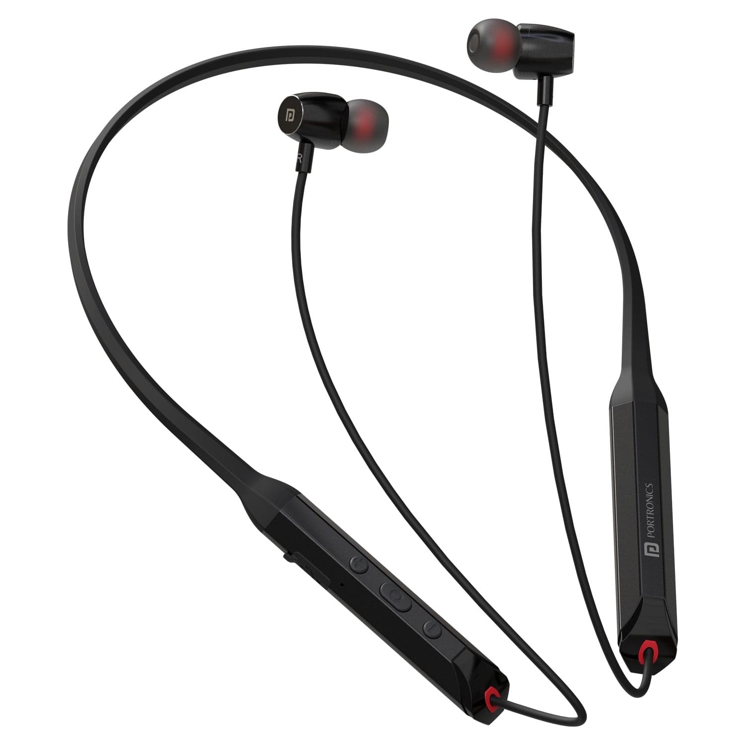 Portronics Harmonics Z12 Wireless Neckband with Deep Bass - Black - Earphone | Buy online on ZillyBuy