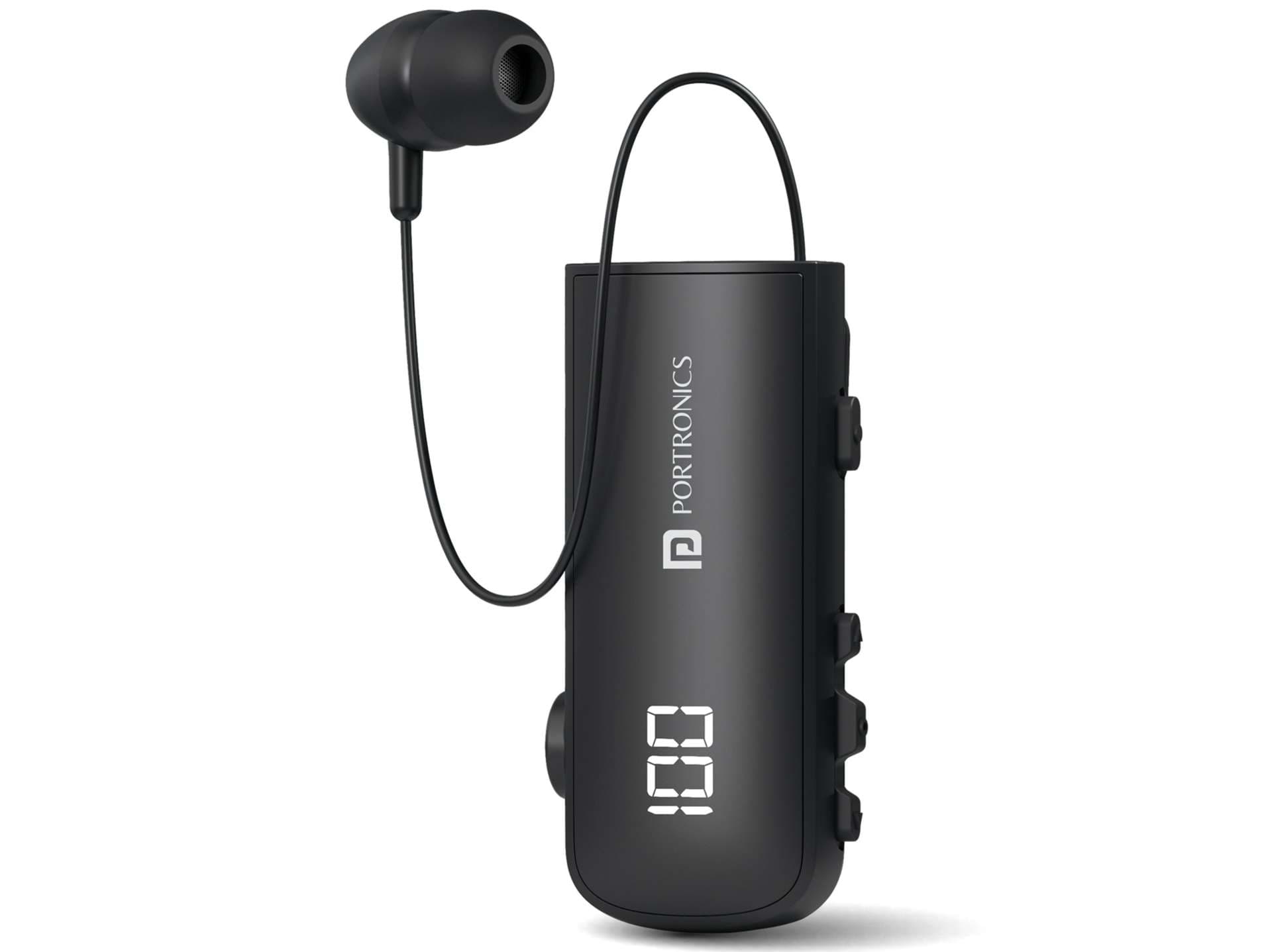 Portronics Harmonics Klip 7 Upto 30 Hours Playtime, Bluetooth Version 5.4, In Built ENC, LED Battery Display - Earphone | Buy online on ZillyBuy