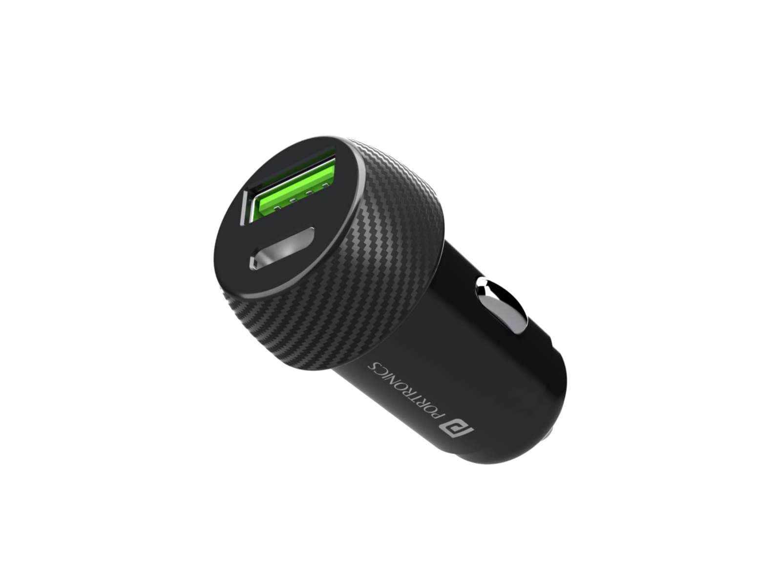 Portronics Car Power 7 Car Charger with 20W Dual Output (Type-C PD + USB), Fast Charging, Adapter Compatible for Most Cars & Cellular Phones - Charger | Buy online on ZillyBuy