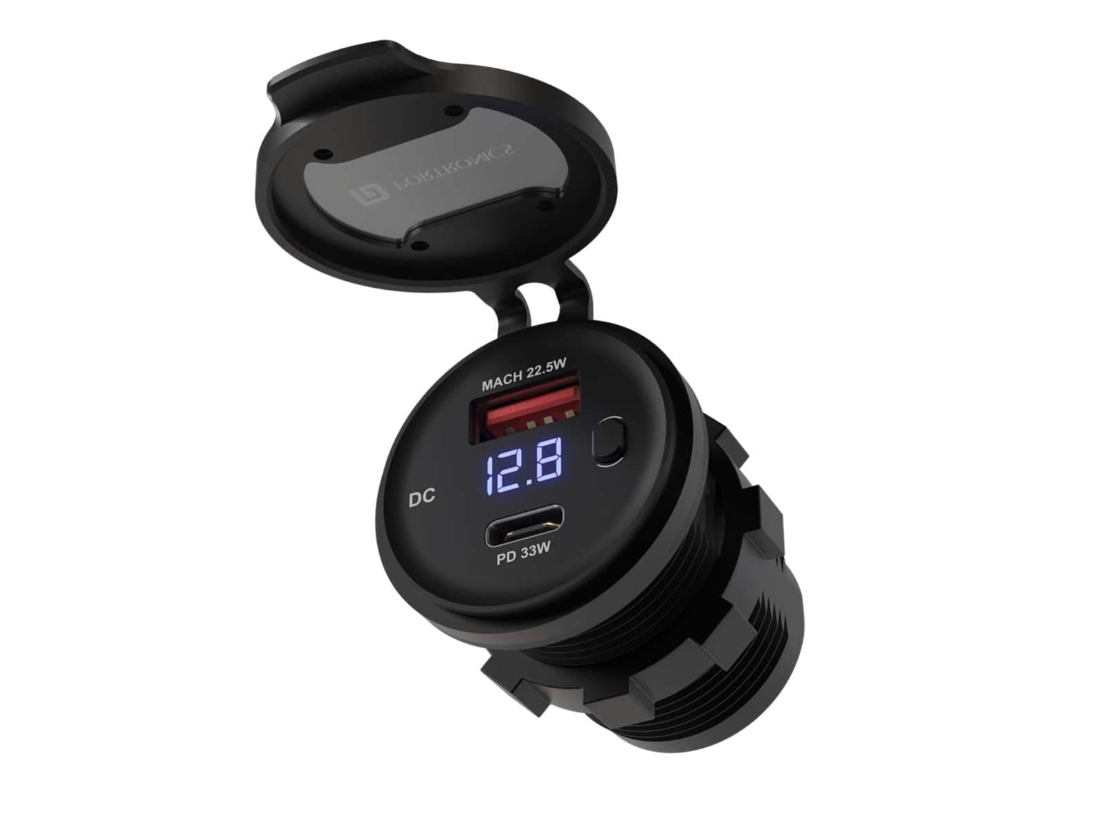 Portronics Spark Multi-Vehicle Phone Charger, 55.5 WType-C Power Delivery, 18W USB Fast Charging, Type-C & USB Dual Output, for Motorcycles & Scooters - Charger | Buy online on ZillyBuy