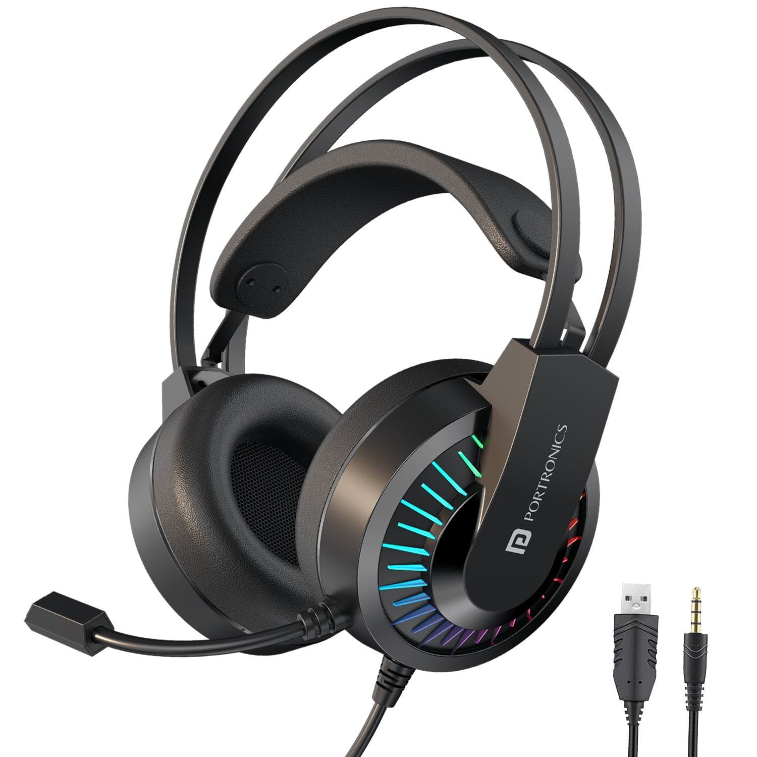 Portronics RAVN Premium Wired Over Ear Gaming Headphone with Boom Mic, Soft Head Support - Black - Earphone | Buy online on ZillyBuy