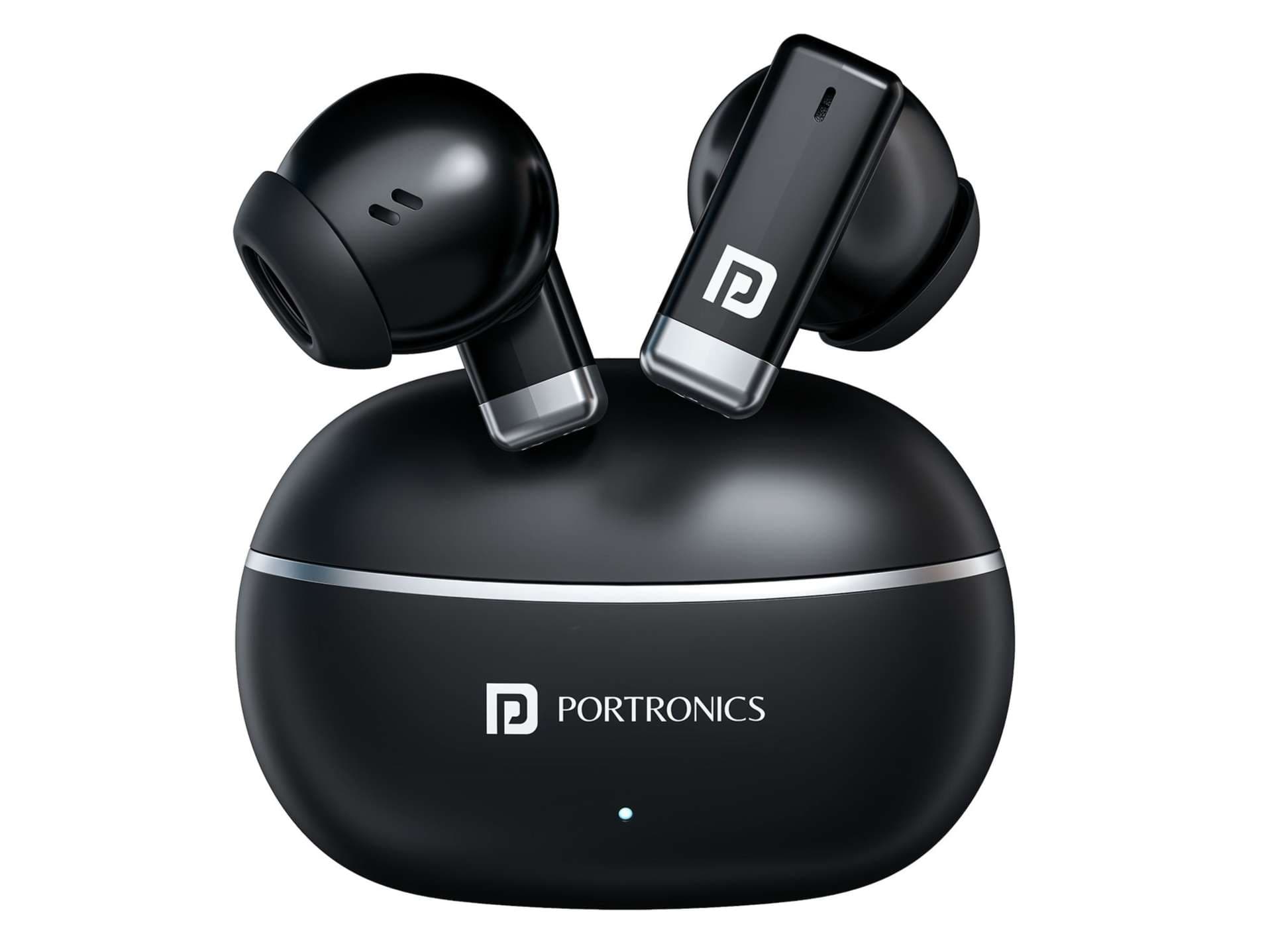 Portronics Twins One in Ear Earbuds with Deep Bass, Upto 30 Hours Playtime,13mm Dynamic Driver, Game/Music Mode, Bluetooth V6.0, Voice Assistant - Black - Earphone | Buy online on ZillyBuy