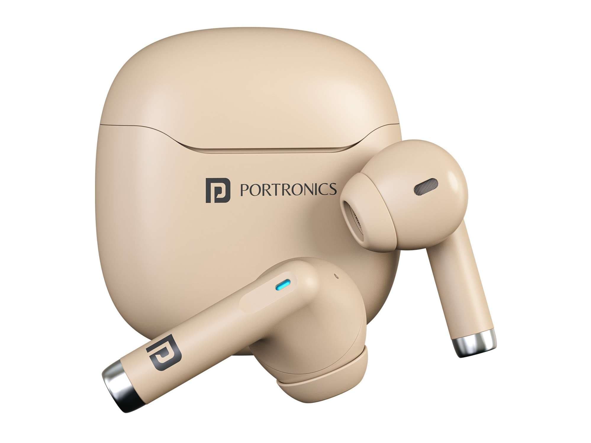 Portronics Twins S18 Pro in Ear TWS Earbuds with 30H Playtime, in Built HD Mic, Game/Music Mode, 13mm Dynamic Driver, Low Latency, Touch Control, Type C Fast Charging, Light Weight, Comfy Fit - Beige - Earphone | Buy online on ZillyBuy