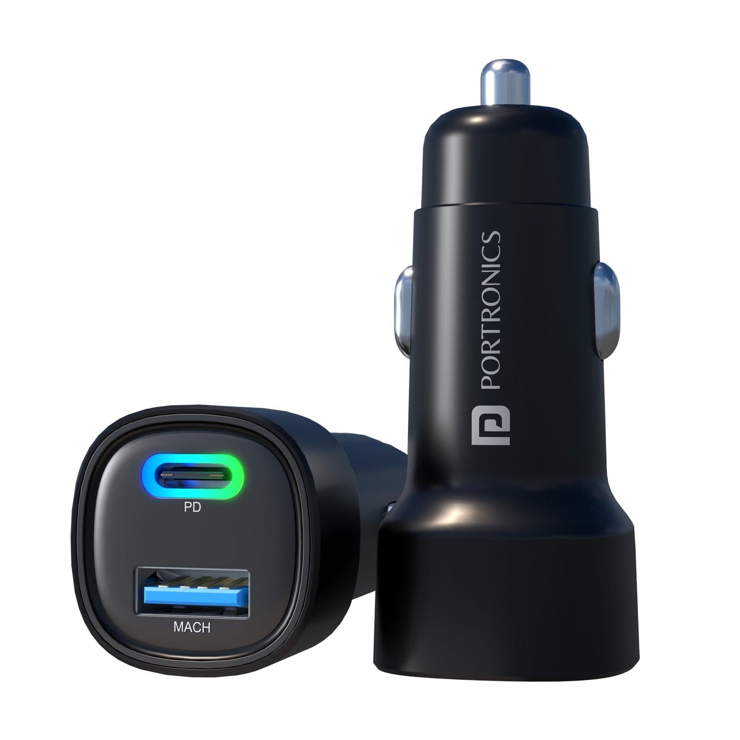 Portronics Car Power 80 45W Type-C PD, 35W USB, LED Indicator, 80W Max Output - Charger | Buy online on ZillyBuy