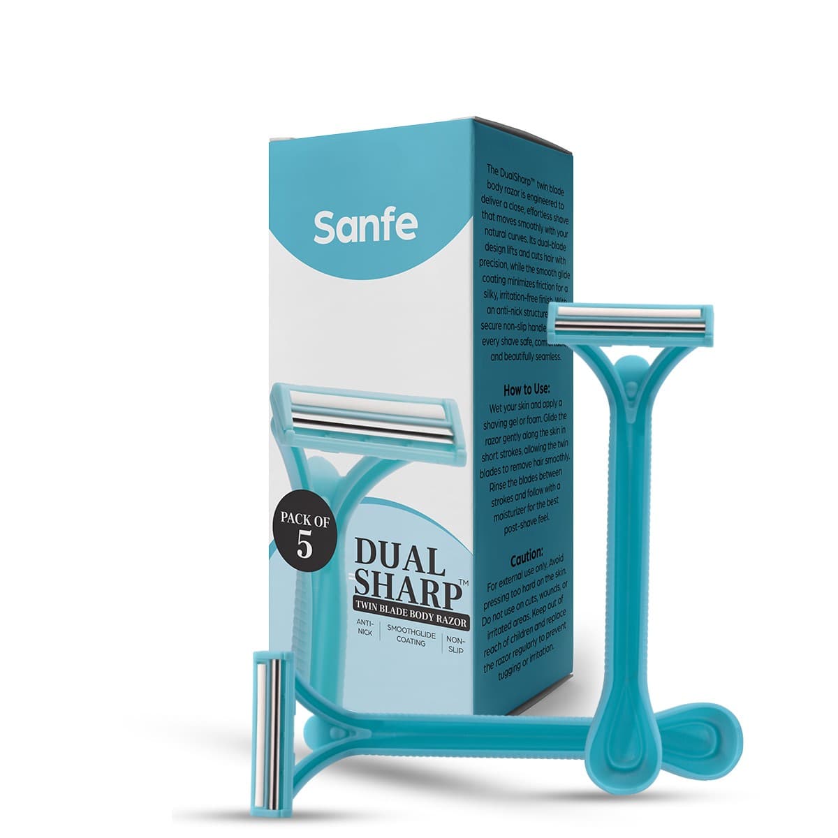Sanfe Dual Sharp Twin Blade Body Razors (Pack of 2), Facial Hair Removal Tool - Shaving and Grooming | Buy online on ZillyBuy