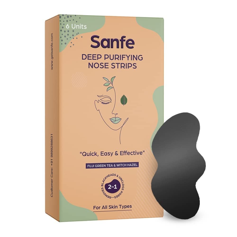 Sanfe Deep Purifying Nose Strips with Fuji Green Tea & Witch Hazel remove blackheads, whiteheads, and deeply cleanse pores. - Grooming Tools and Accessories | Buy online on ZillyBuy