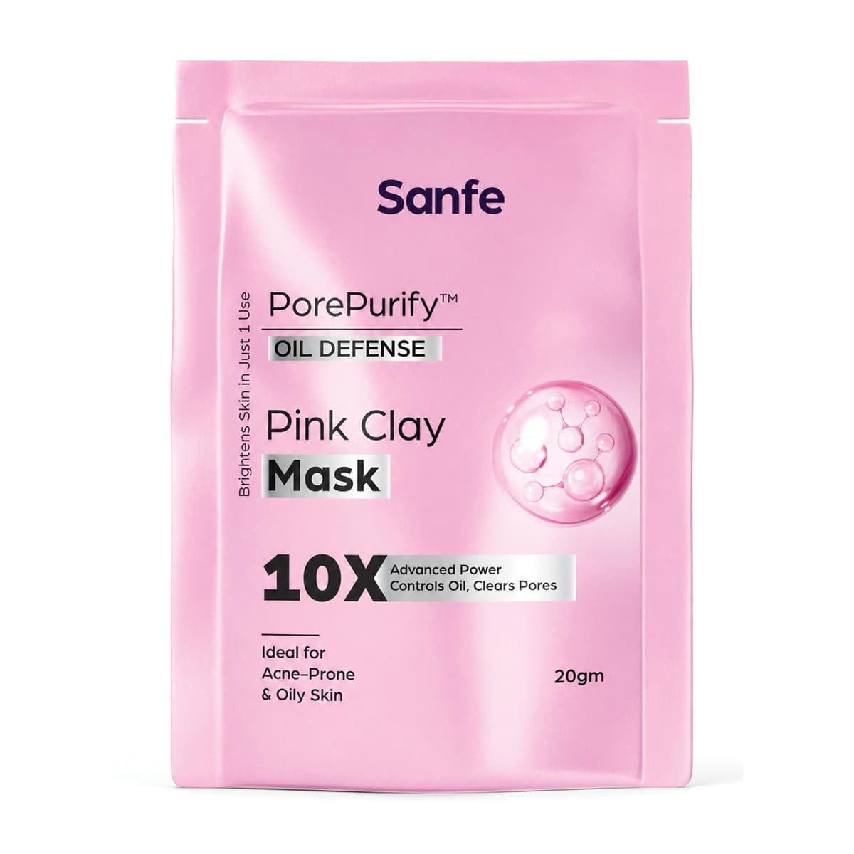 Sanfe PorePurify Oil Defence Pink Clay Mask - 20g - Skin Care - Face Cleansers | Buy online on ZillyBuy