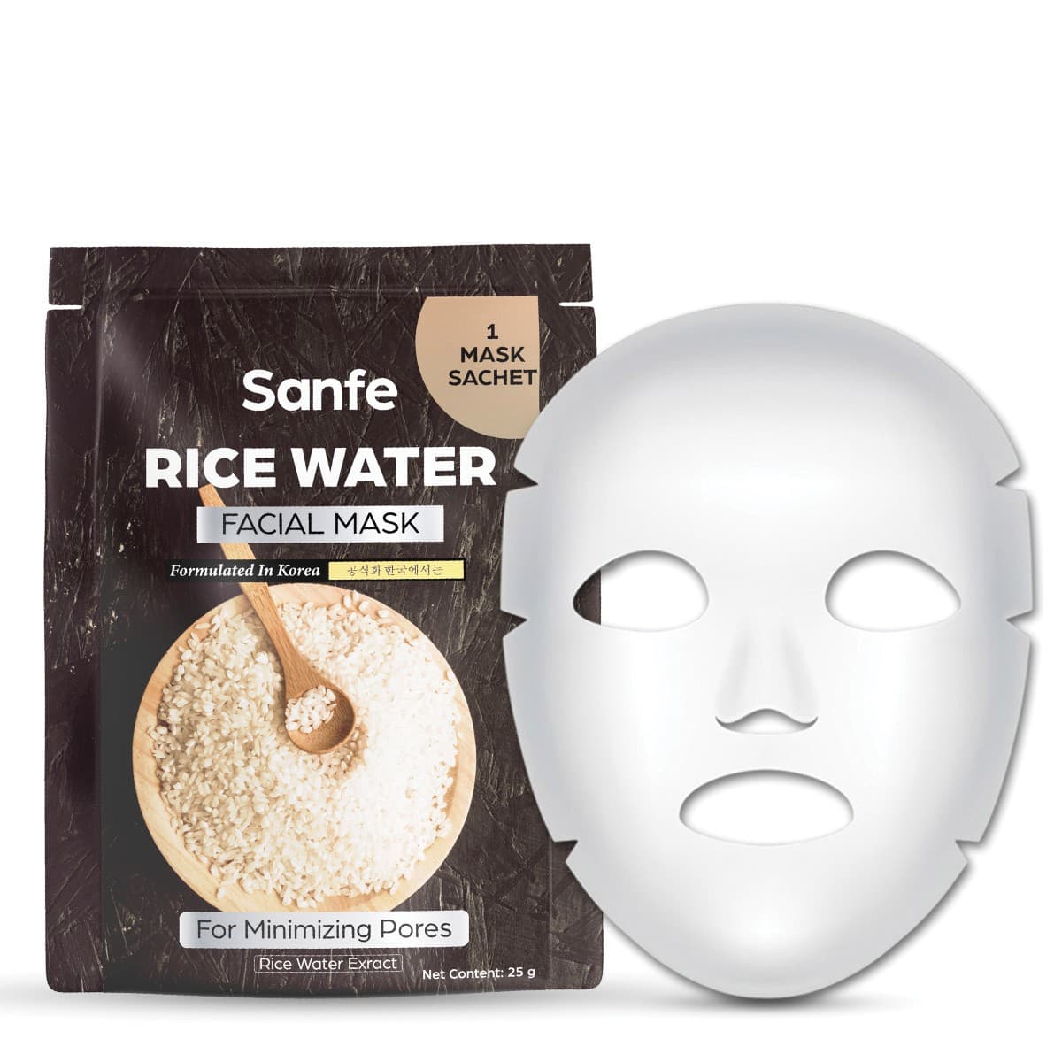 Sanfe Rice Water Facial Mask Sheet - 25g - Skin Care - Face Cleansers | Buy online on ZillyBuy