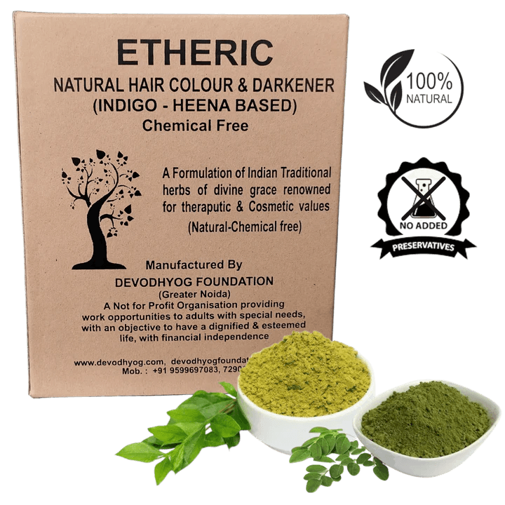 Etheric Natural Chemical Free - Indigo & Henna Powder based Hair Color Dye, Ammonia & PPD free - Hair Care - Shampoo, Oils, Conditioners | Buy online on ZillyBuy