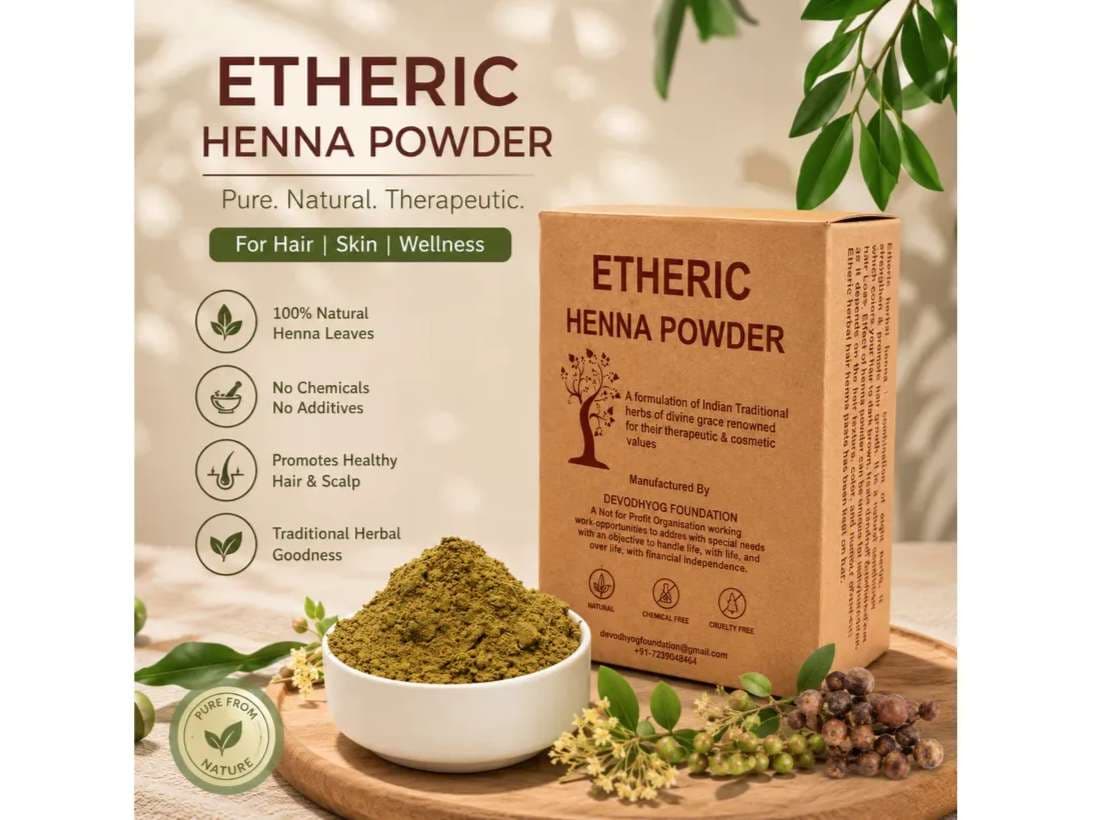 Etheric Herbal Henna - Pure, Chemical Free for Hair Color, Shine & Conditioning, Hair Strengthening & Scalp Care - 200 Grams - Hair Care - Shampoo, Oils, Conditioners | Buy online on ZillyBuy