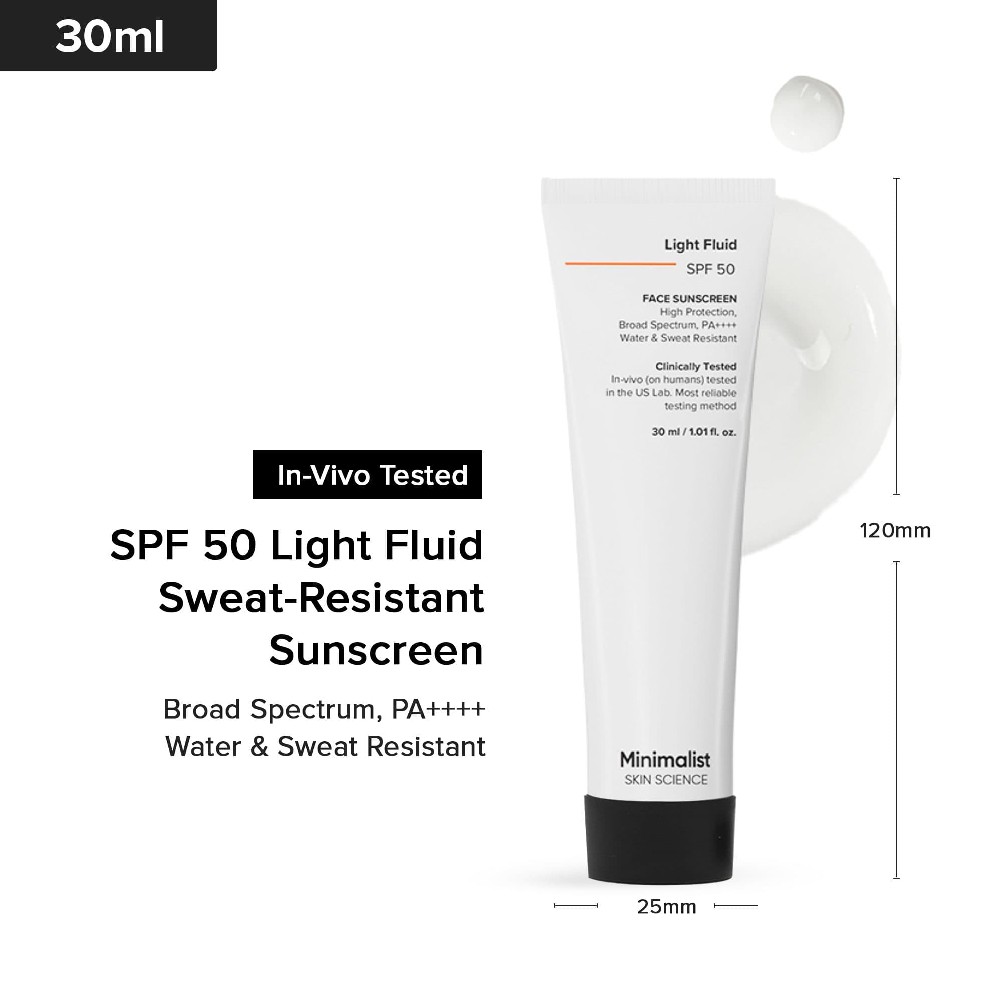 Minimalist SPF 50 Light Fluid Sunscreen - 30 ml - Skin Care - Face Cleansers | Buy online on ZillyBuy